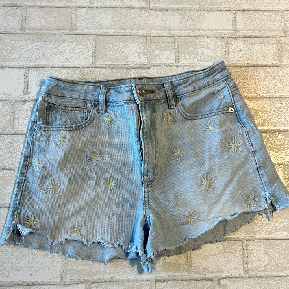 American Eagle Outfitters embroidered Floral Jean Shorts